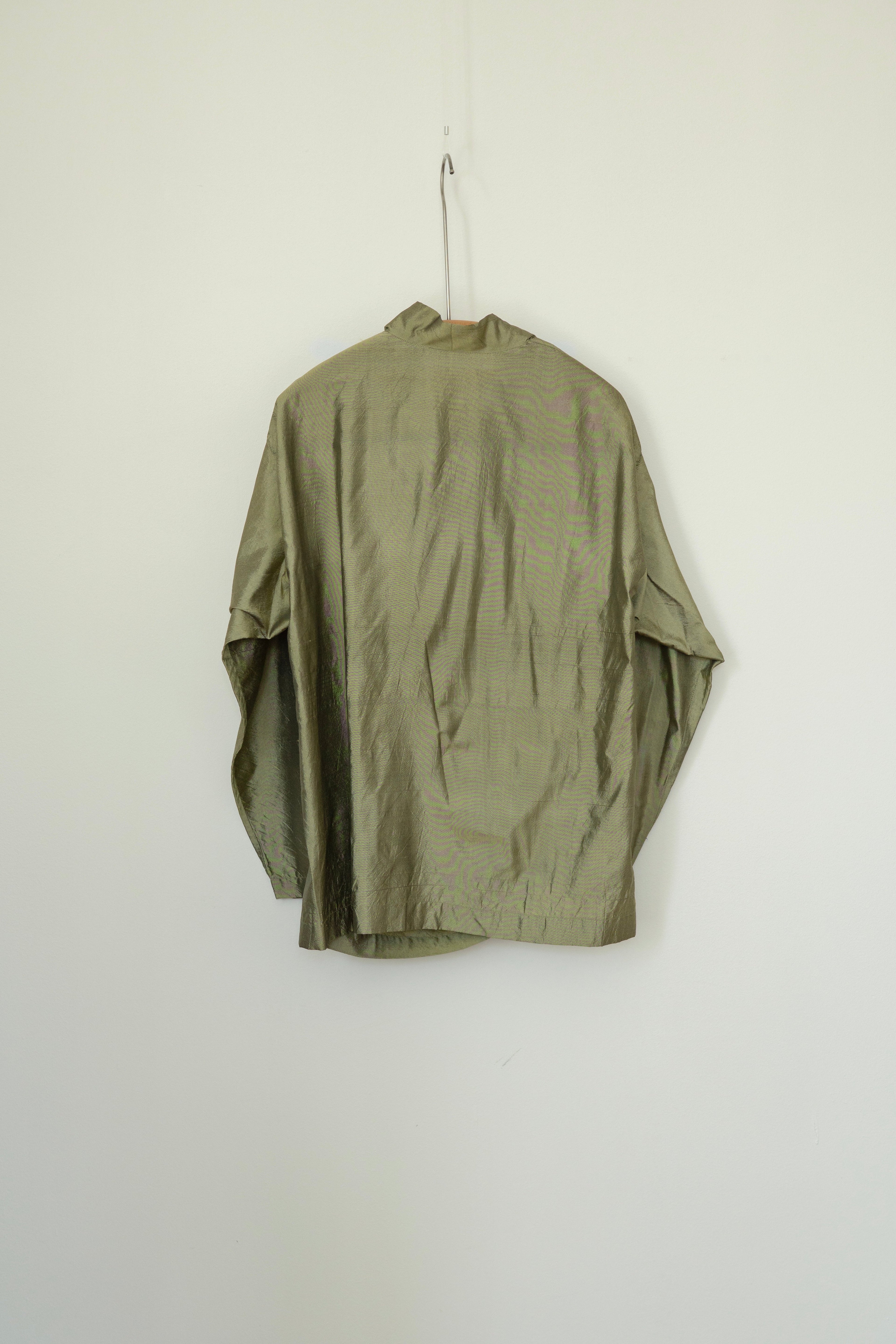 Issey Miyake permanente 1993aw Tussah Silk Draped-Collar Blouse