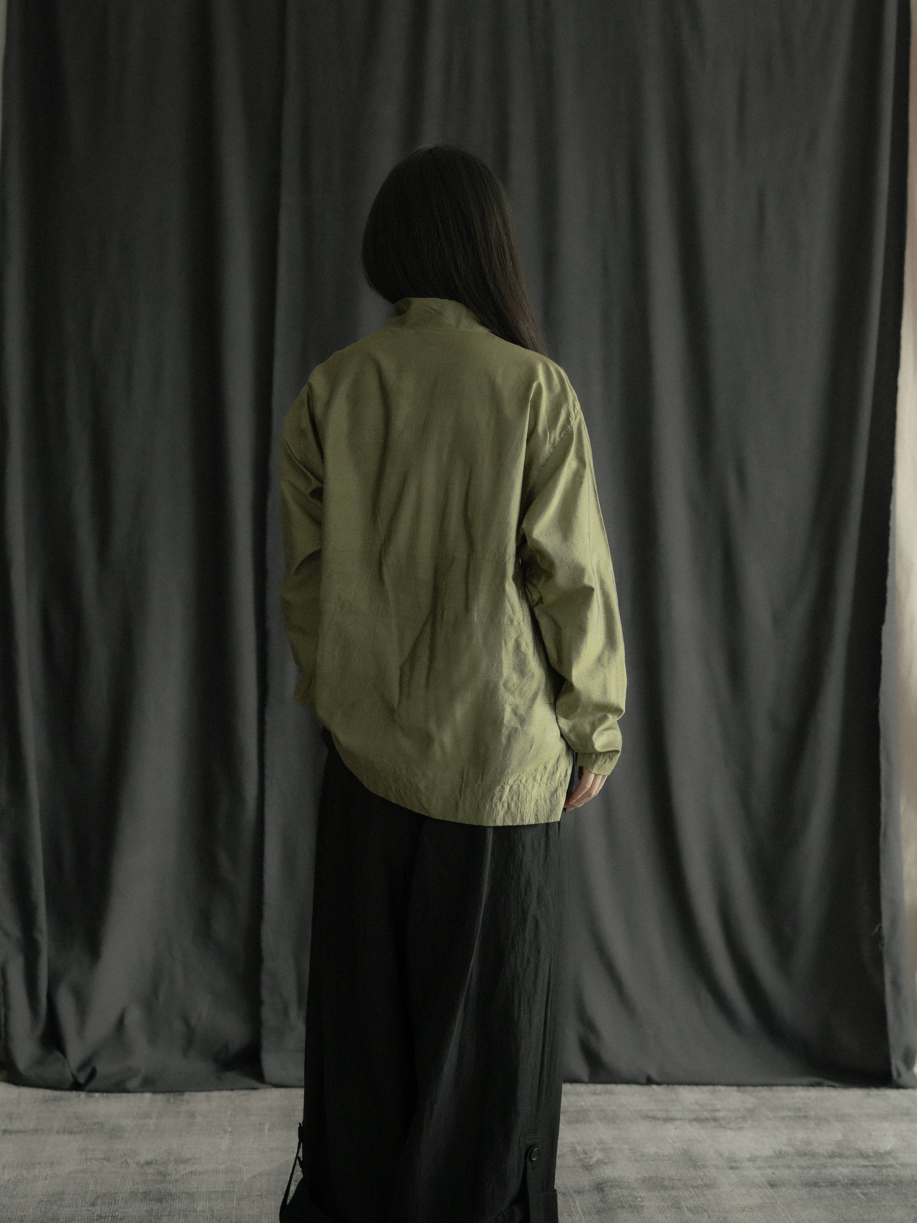 Issey Miyake permanente 1993aw Tussah Silk Draped-Collar Blouse