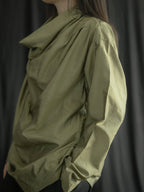Issey Miyake permanente 1993aw Tussah Silk Draped-Collar Blouse
