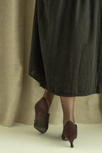 Romeo Gigli 1990s Dark Purple “Witch” Kitten Heels