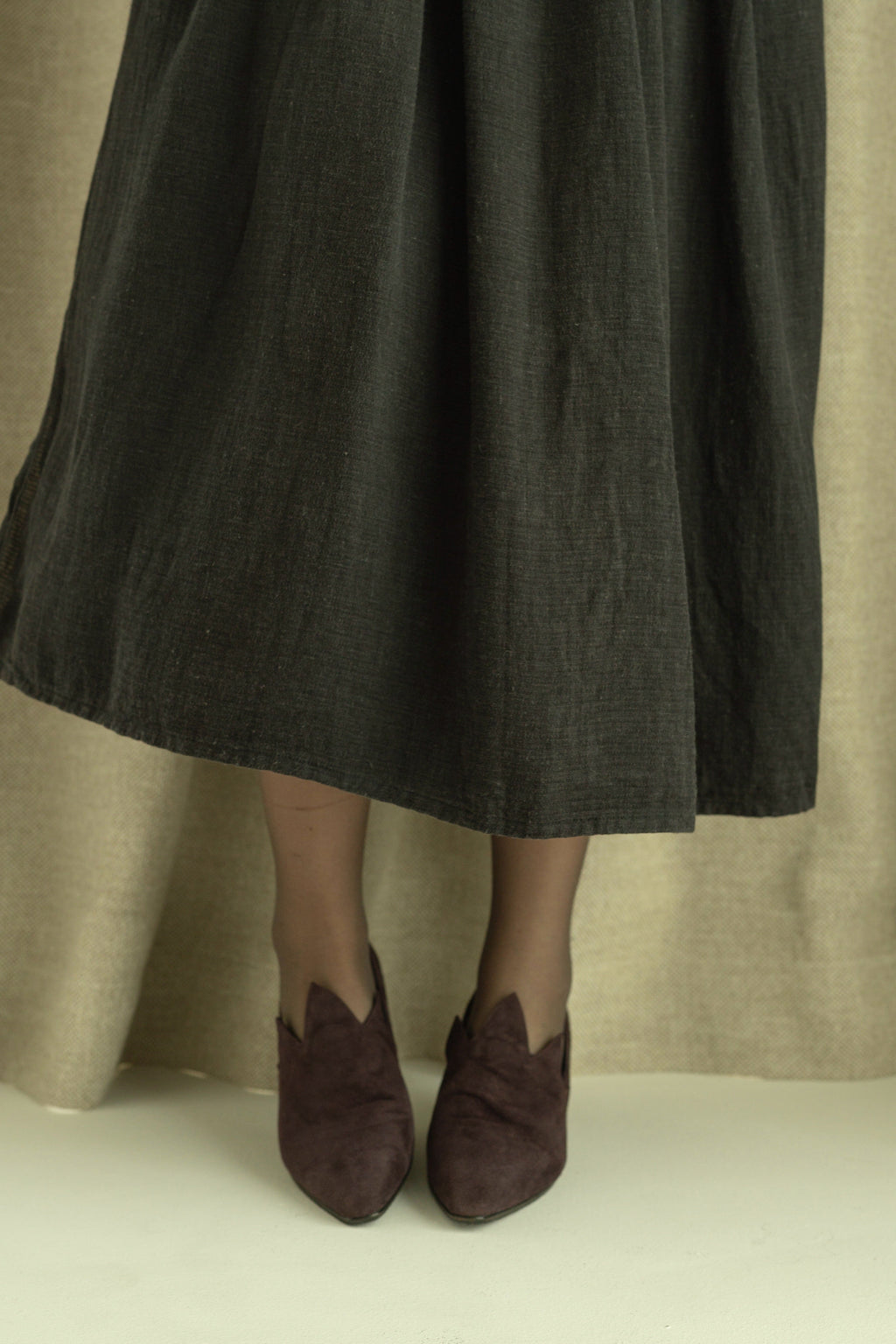 Romeo Gigli 1990s Dark Purple “Witch” Kitten Heels