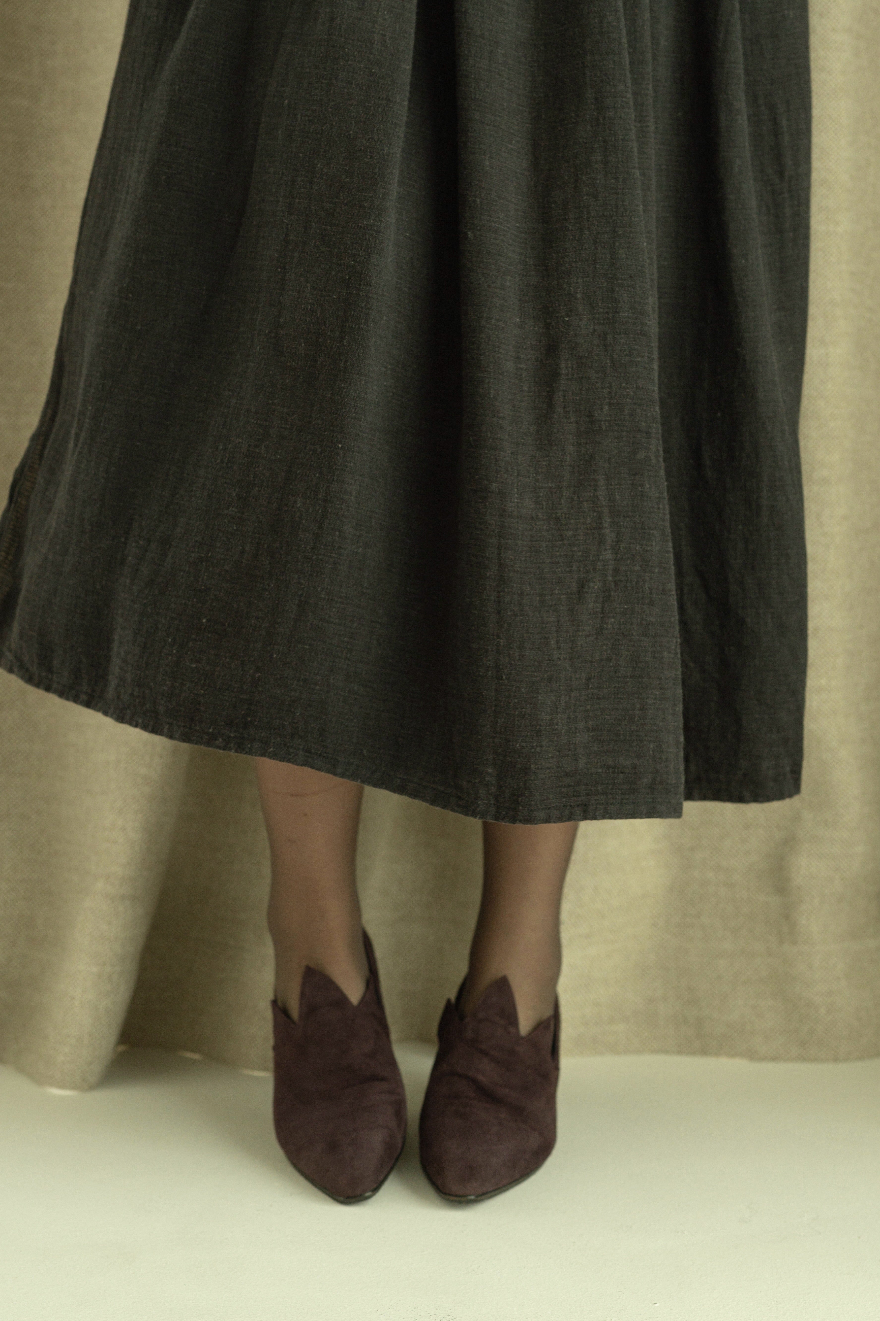 Romeo Gigli 1990s Dark Purple “Witch” Kitten Heels
