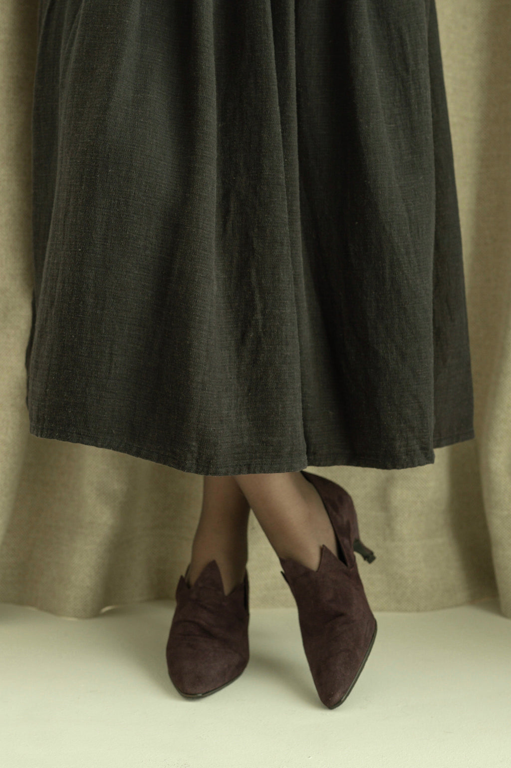 Romeo Gigli 1990s Dark Purple “Witch” Kitten Heels