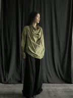 Issey Miyake permanente 1993aw Tussah Silk Draped-Collar Blouse